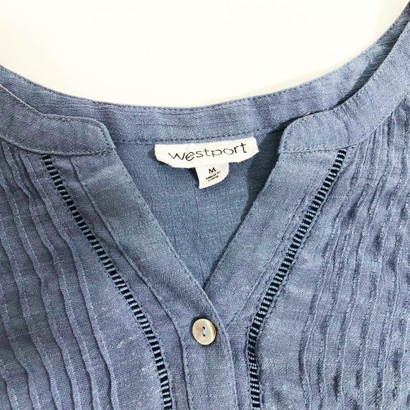 VGC Westport Blue Pleated Hi-Low Top US Medium - Picture 4 of 6